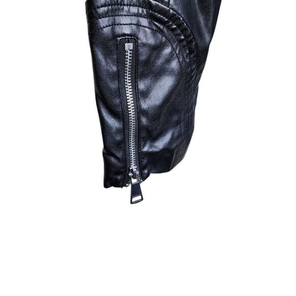 Vintage Y2K Bebe Quilted Leather Motorcycle Jacket Womens Size XS Black - Picture 5 of 8